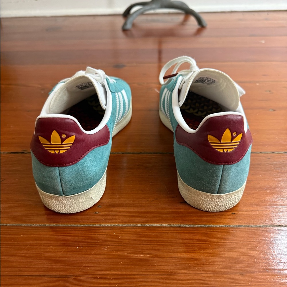 Adidas Gazelle Arctic Fusion Burgundy Teal Suede Athletic Sneakers Sz 10 ❤️🍄 - Picture 5 of 9